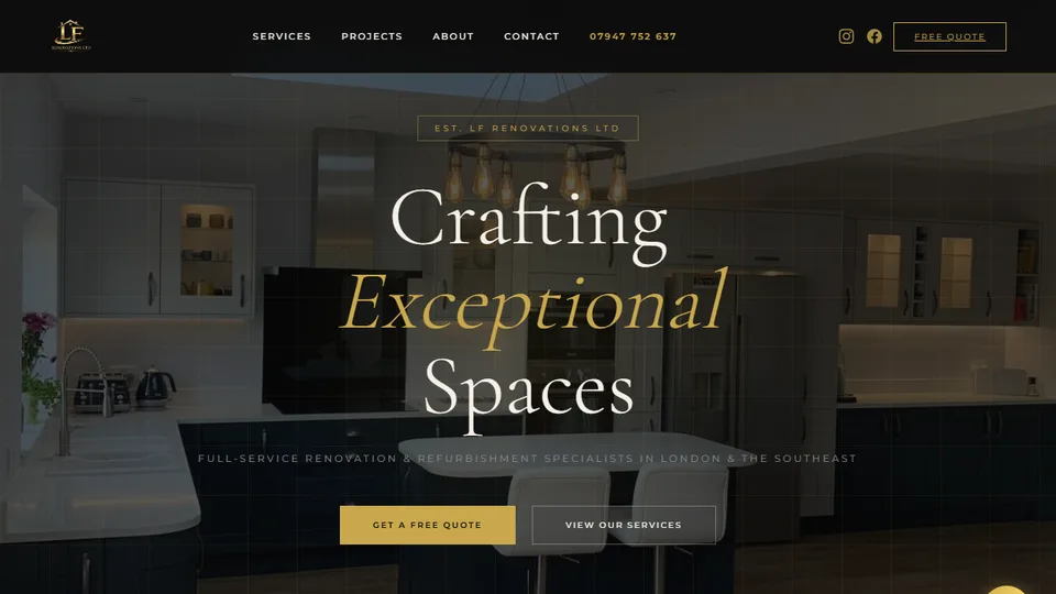 Screenshot of the LF Renovations Ltd website