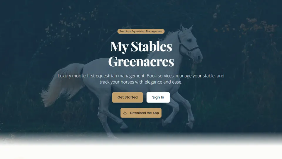 Screenshot of the My Stables website