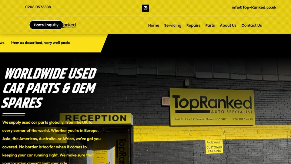 Screenshot of the Top Ranked Ltd website